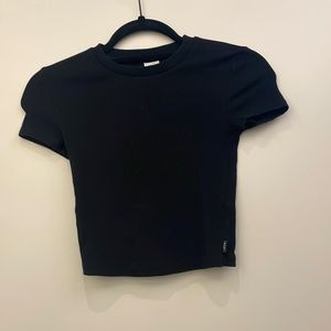 tna black ribbed tee